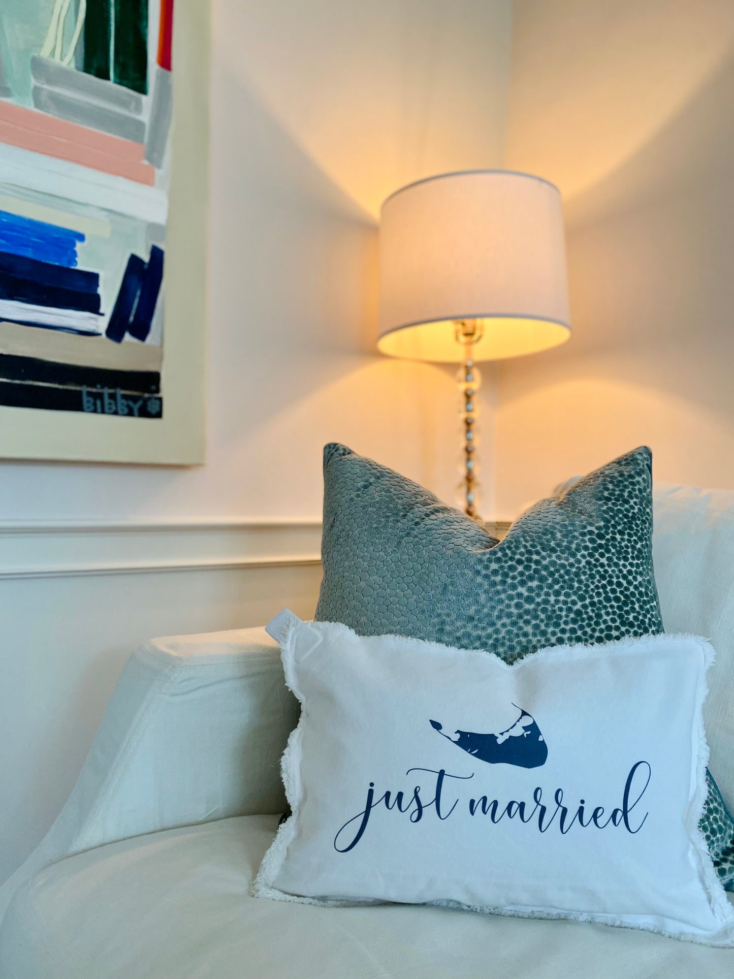 JUST MARRIED LUMBAR PILLOW