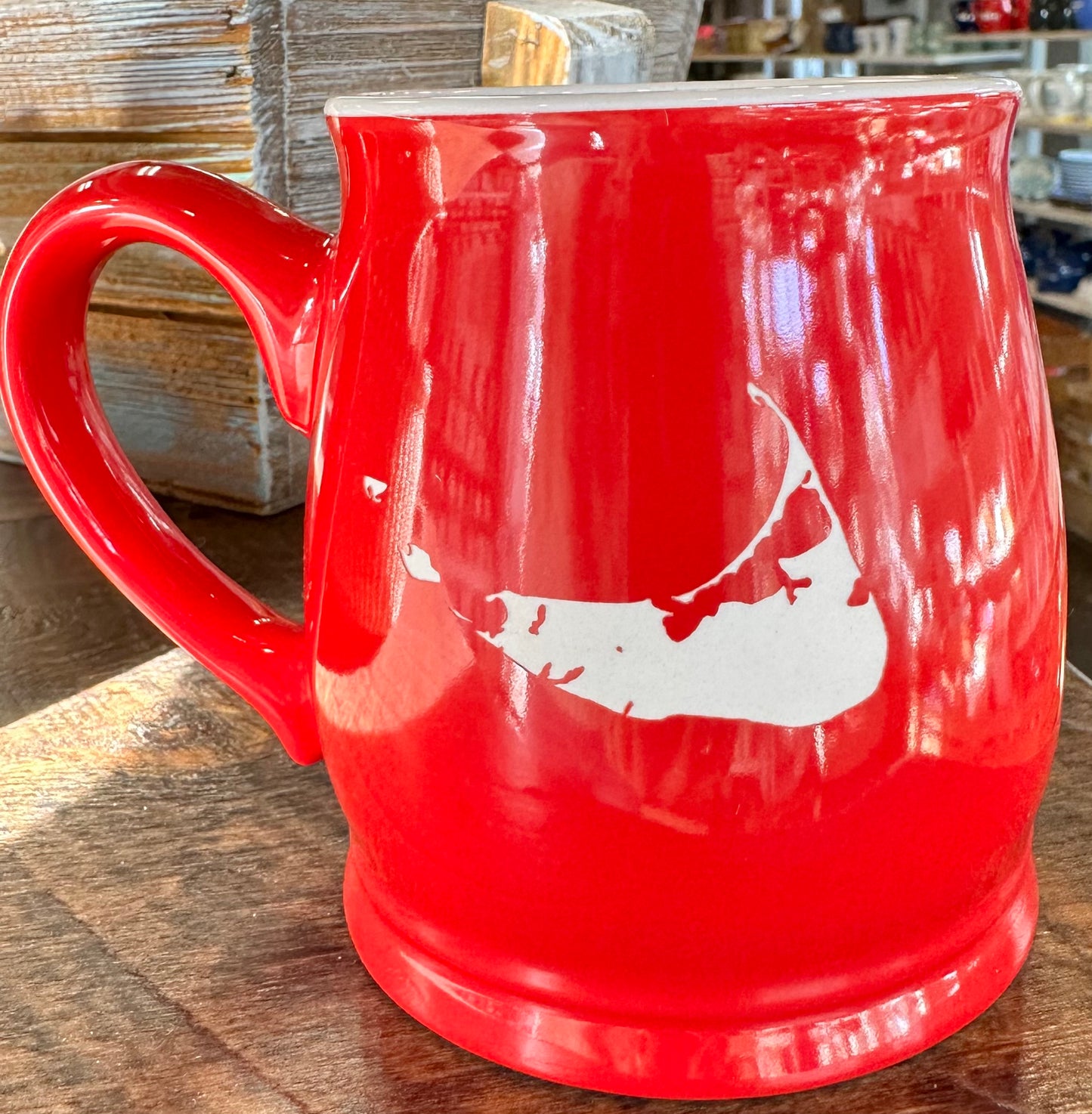 NANTUCKET MAP RETRO RED MUG