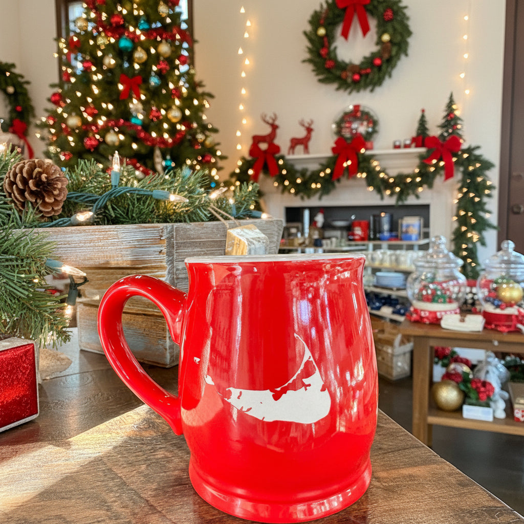 NANTUCKET MAP RETRO RED MUG