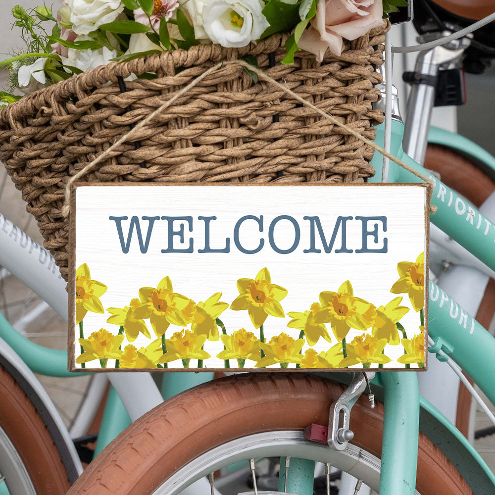 WELCOME DAFFODIL HANGING SIGN