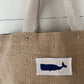 WHALE JUTE TOTE BAG