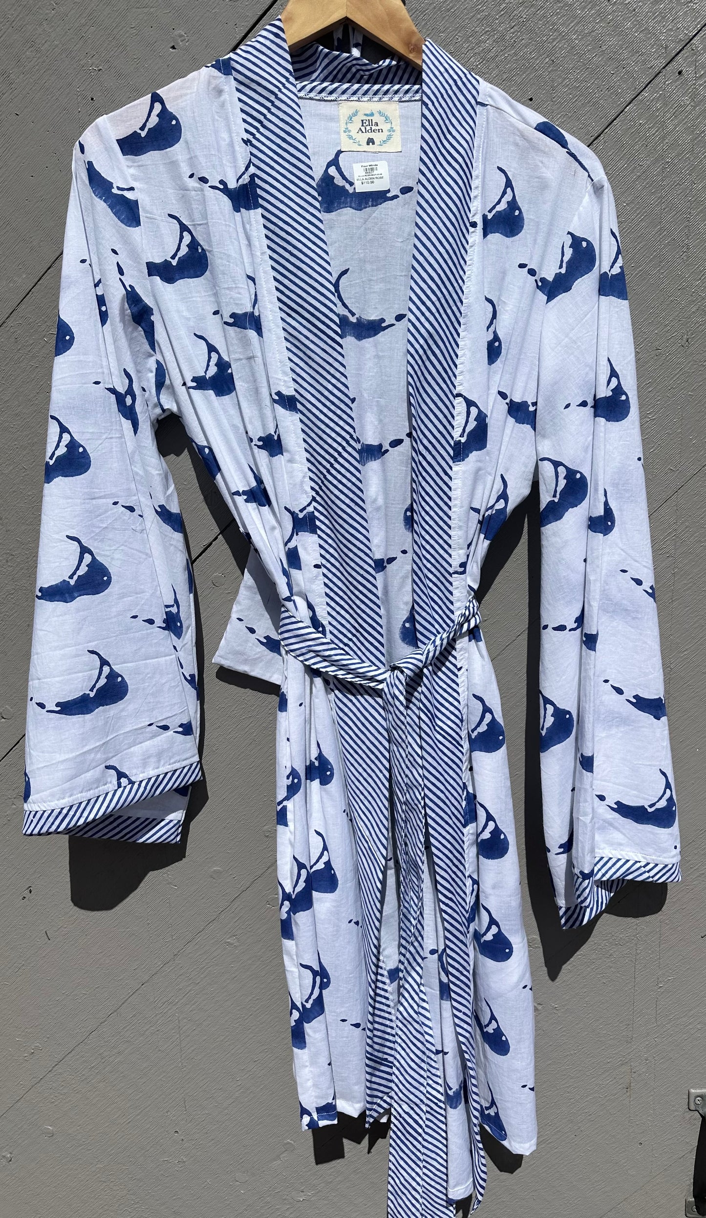 ELLA ALDEN *FOUR WINDS ROBE WITH NANTUCKET MAP