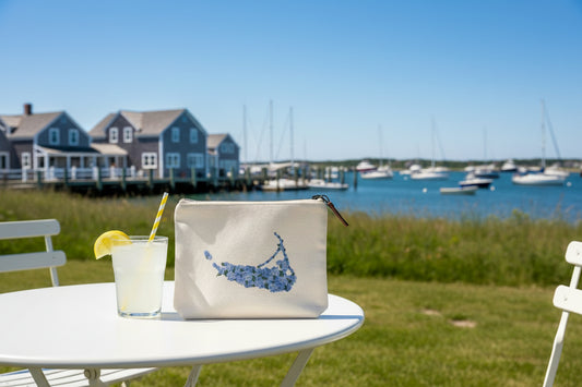 Nantucket Map Hydrangea Pouch