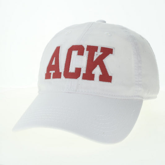 WHITE HAT WITH ACK NANTUCKET RED