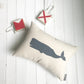 WHALE PILLOW NATURAL AND NAVY