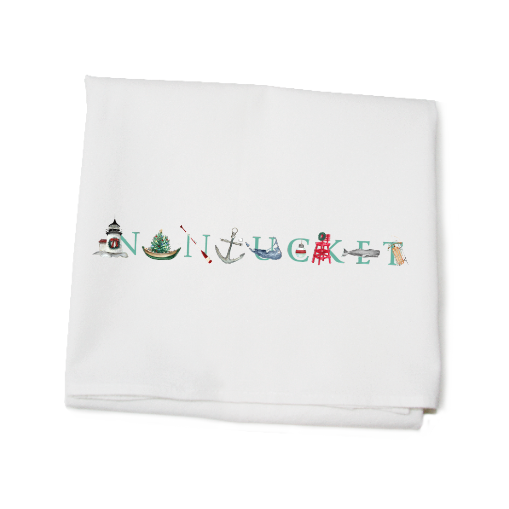 NANTUCKET ICON CHRISTMAS TEA TOWEL