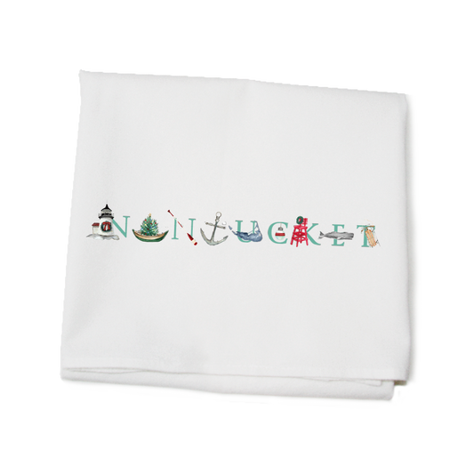 NANTUCKET ICON CHRISTMAS TEA TOWEL