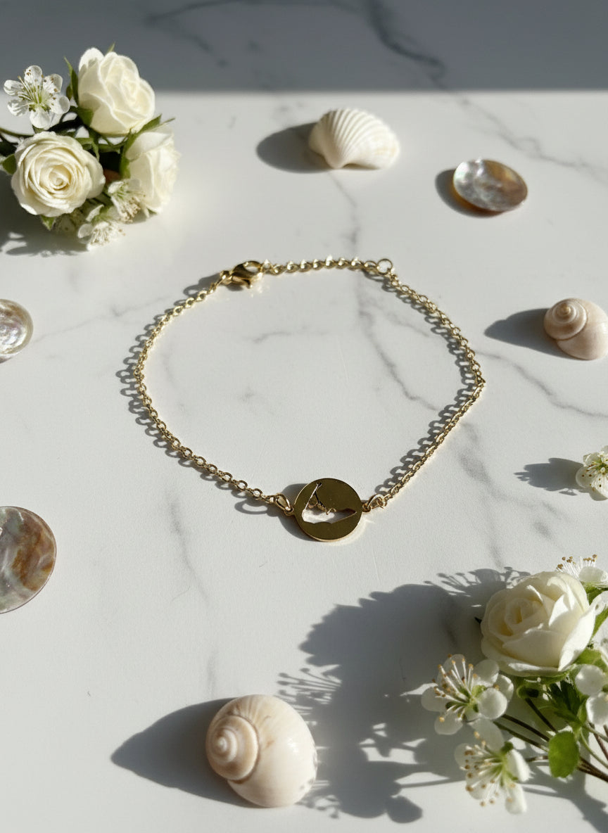 GOLD PLATED MAP CUT BRACELET