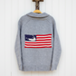 Button Cardigan with Flag