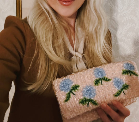 Handmade Hydrangea Clutch