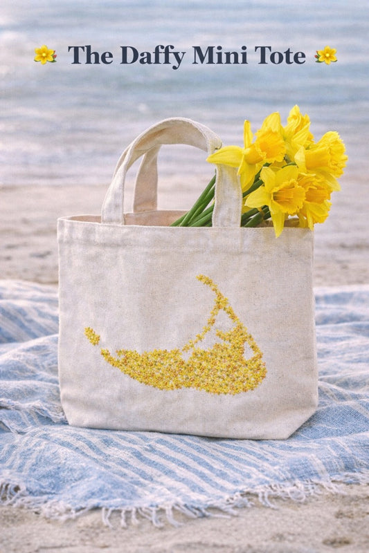 Nantucket Map with Daffodils Tote Bag
