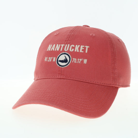 NANTUCKET RED WITH NANTUCKET LONG/LAT HAT