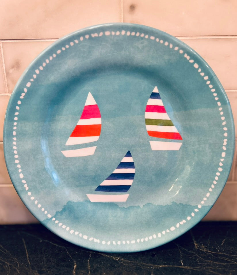 SAILBOAT 8.5 INCH MELANINE PLATE