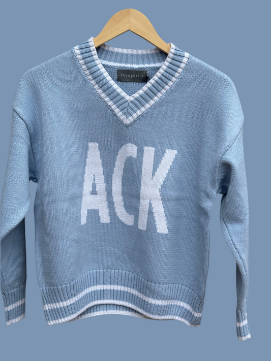 VNECK SWEATER WITH ACK