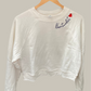 Crop Raglan Nantucket With Heart Embroidery