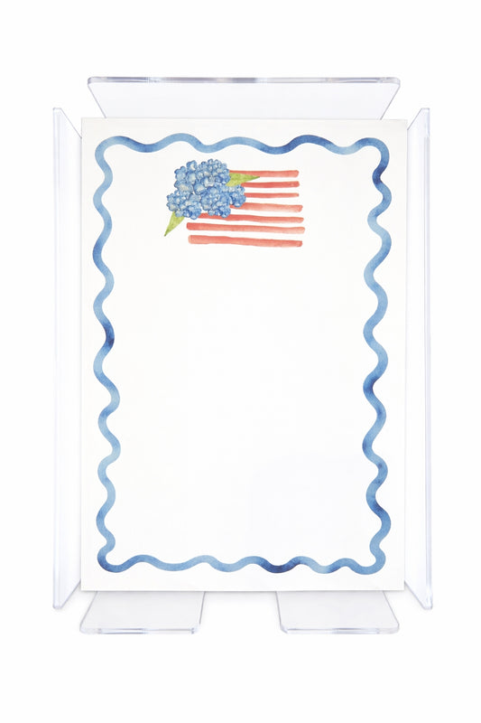 Hydrangea Flag Notepad with Acrylic Holder
