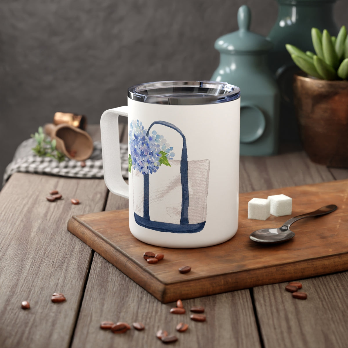 Tote Hydrangea Insulated Mug