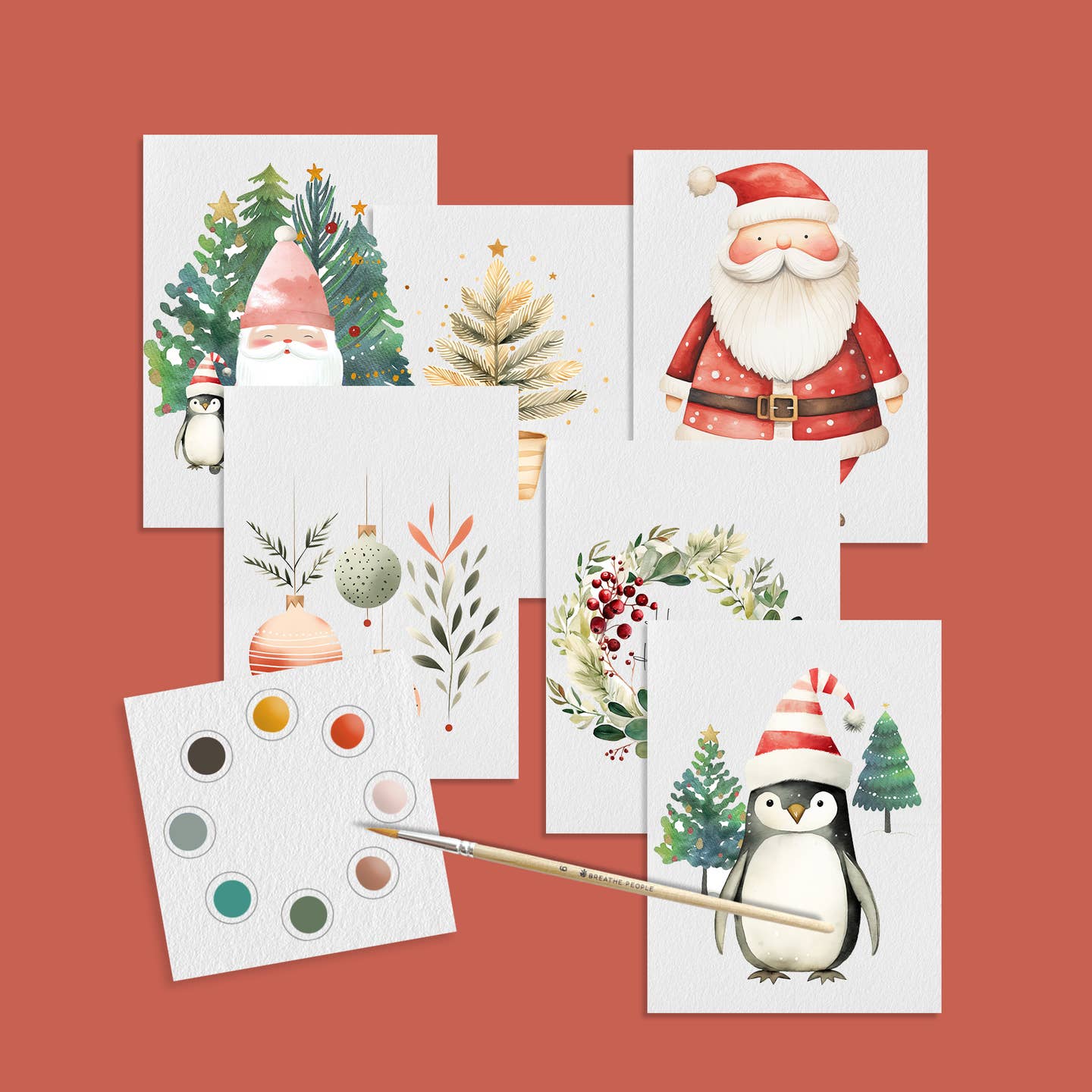 Watercolor Holiday Postcard