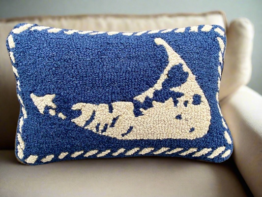 NANTUCKET MAP 12X18 HOOKED PILLOW