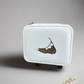 White jewelry box with gold map of Nantucket