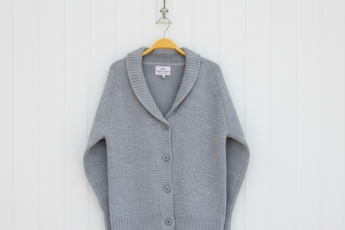 Button Cardigan with Flag