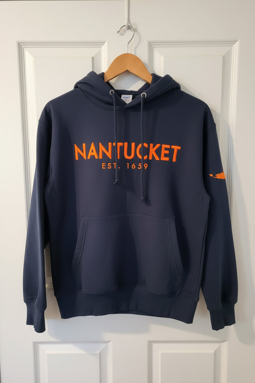 Nantucket with Map Embroidered Hoodie