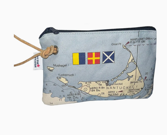 CORK STRAP WRISTLET WITH ACK NAUTICAL FLAGS ON CHART MAP OF NANT