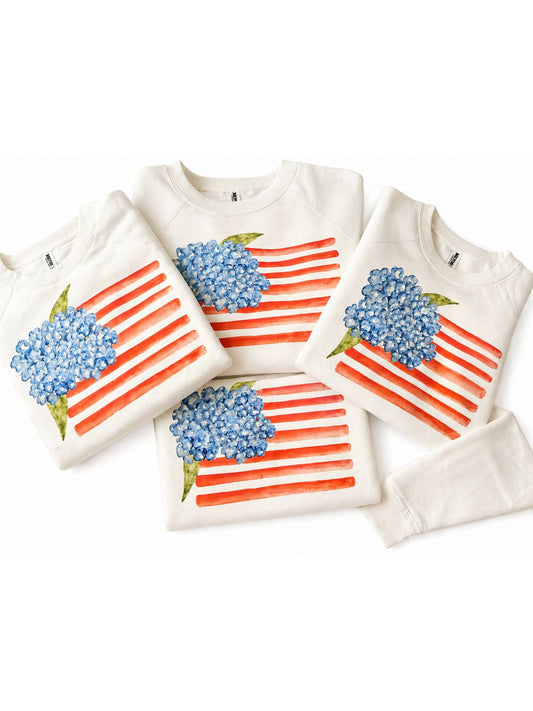 Hydrangea Flag French Terry Sweatshirt
