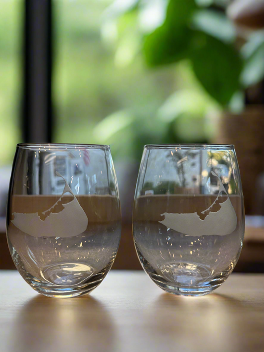 21 oz stemless with etched map