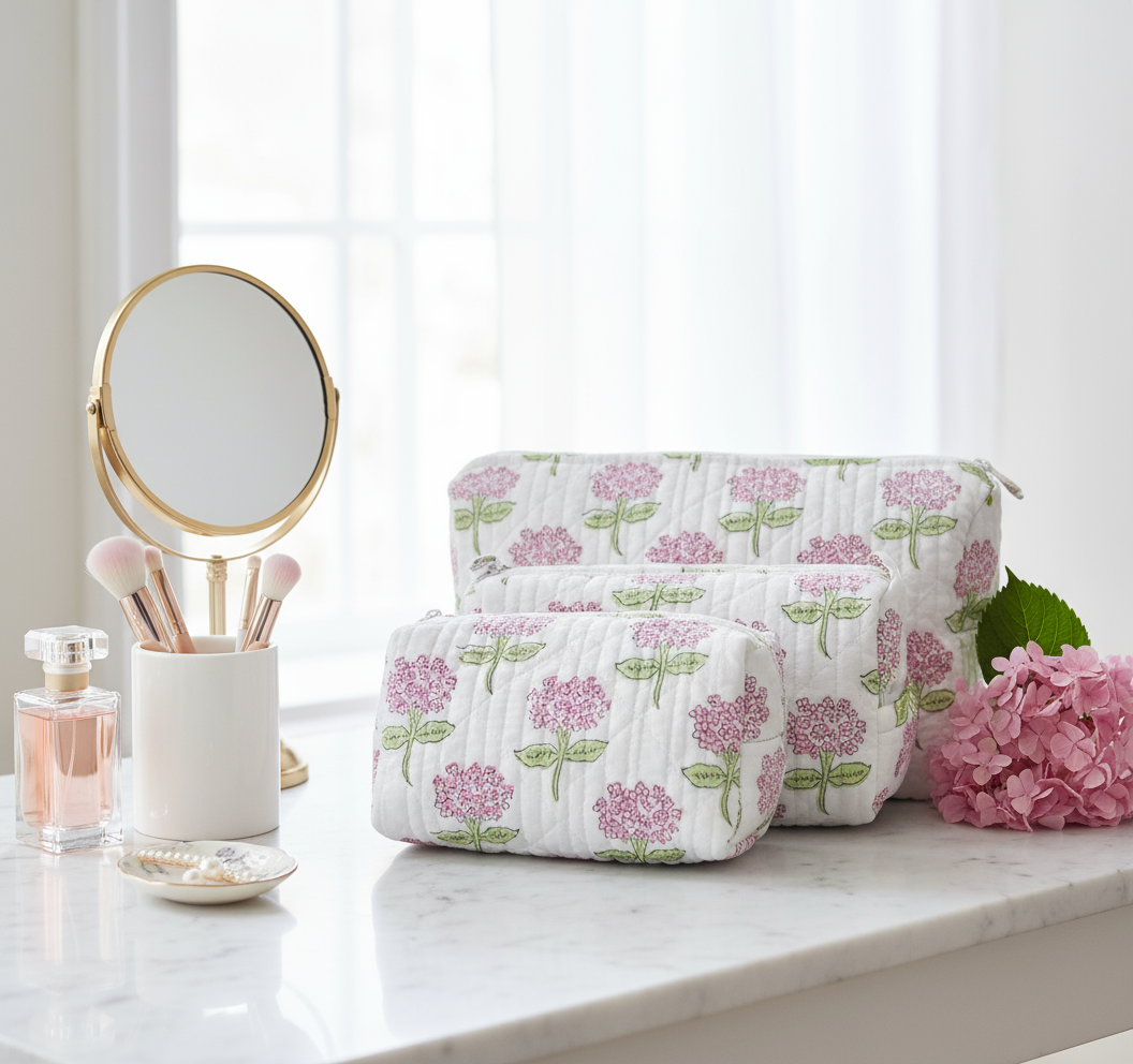 Hydrangea Make Up Bag Sets