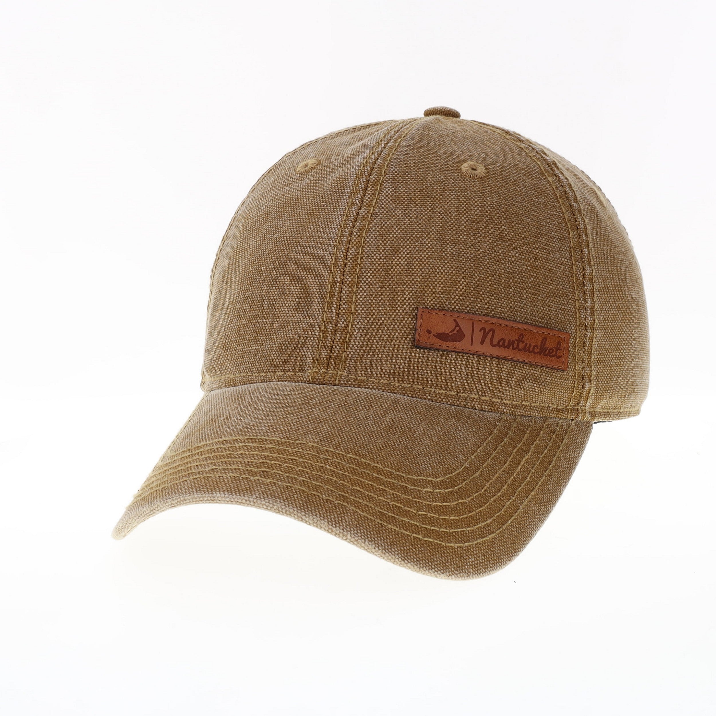 CAMEL HAT WITH NANTUCKET SKINNY BROWN LEATHER – Four Winds Gifts Inc.