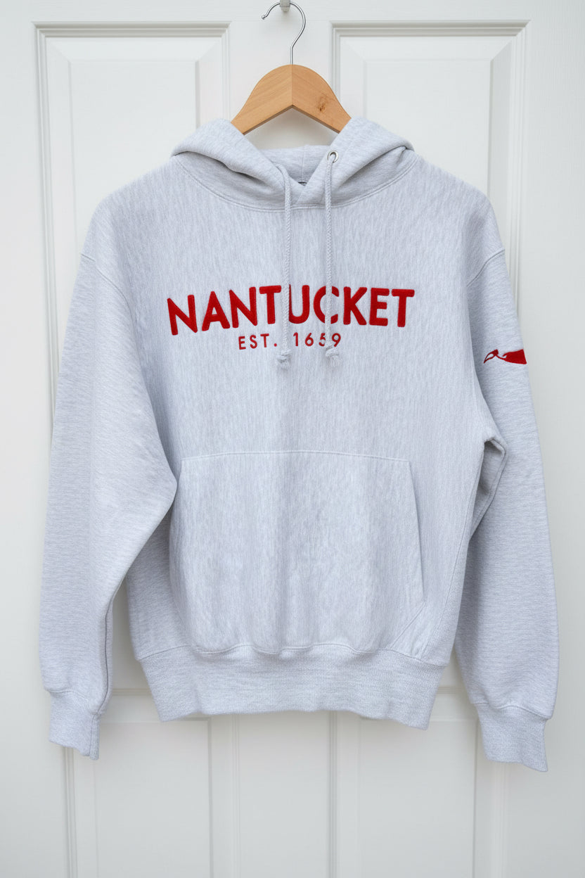 Nantucket with Map Embroidered Hoodie