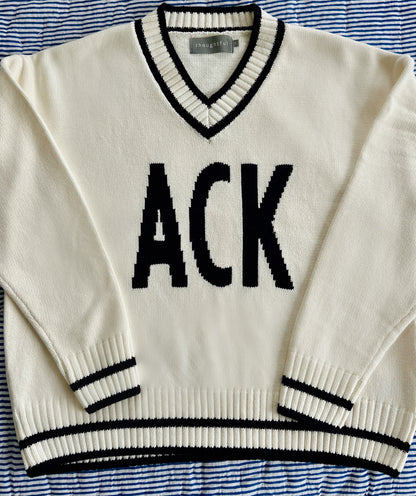 VNECK SWEATER WITH ACK