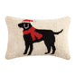 Black Labrador Dog Christmas Hook Pillow