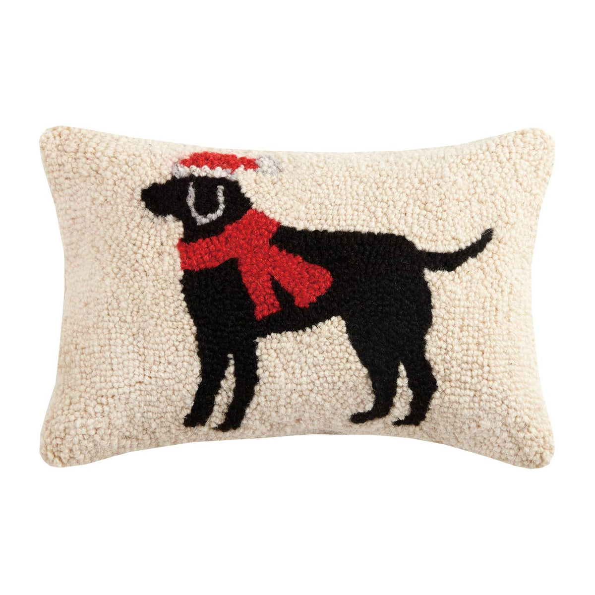 Black Labrador Dog Christmas Hook Pillow