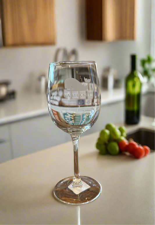 12 oz Wine Glass With Whale