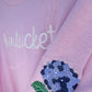 Nantucket Script Sweater with Hydrangea.
