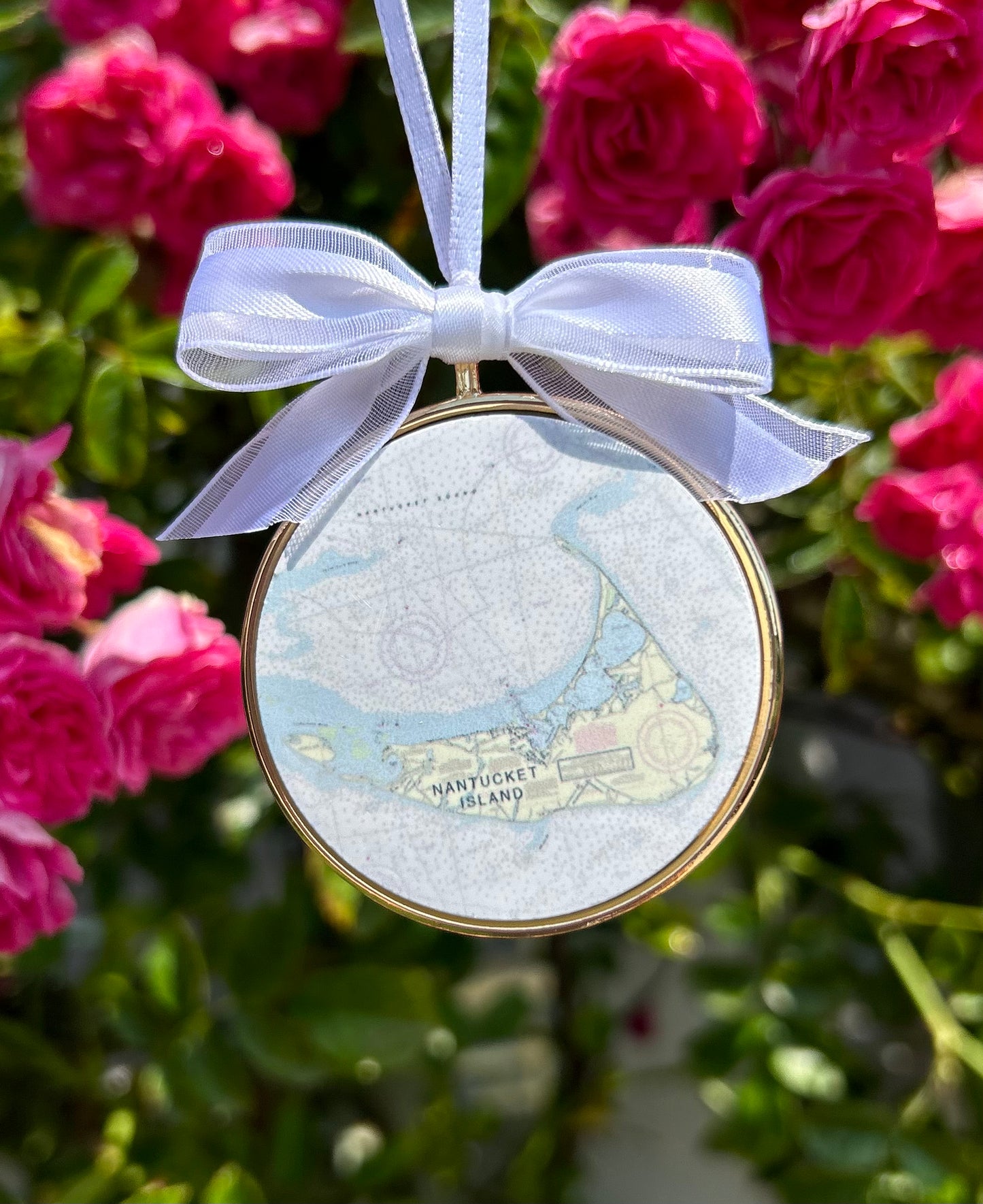 NANTUCKET CHART MAP ORNAMENT