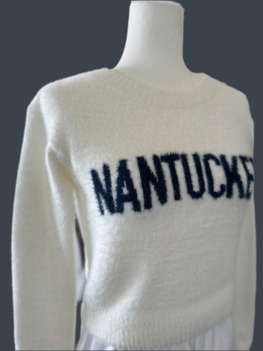 Fuzzy Fitted Crop Nantucket Crew Neck