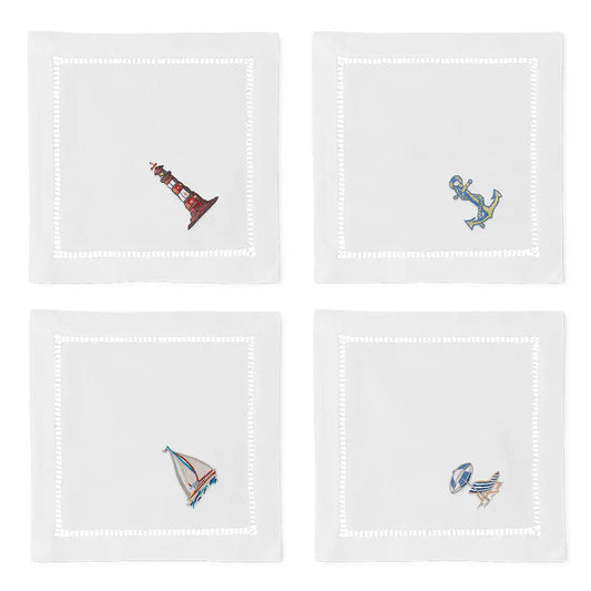 BEACH SCENES COCKTAIL NAPKINS SET OF 4