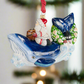 Nantucket Santa on Whale Ornament