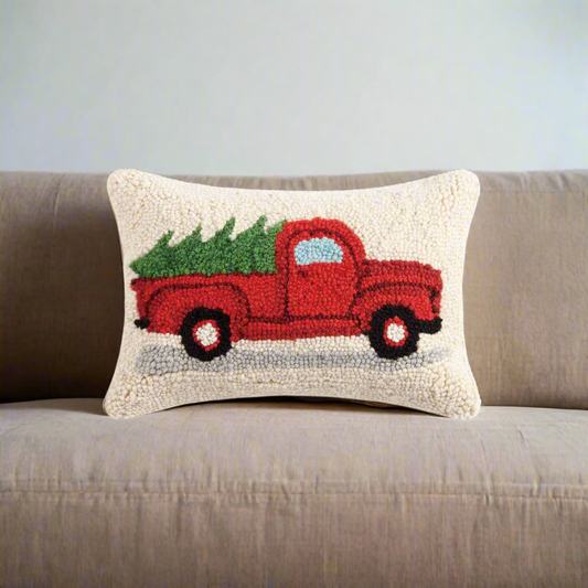 CHRISTMAS TREE IN TRUCK PILLOW