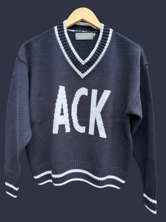 VNECK SWEATER WITH ACK