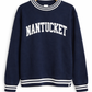 College Stripe Rib Nantucket Crewneck Sweatshirt
