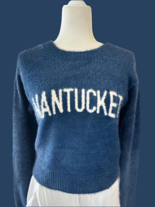 Fuzzy Fitted Crop Nantucket Crew Neck