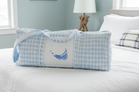 Light Blue Map Duffel