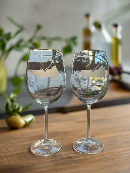 19.75 Wine Glass With Map