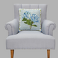 Blue Hydrangea Hook Pillow with Insert