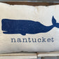 WHALE PILLOW NATURAL AND NAVY