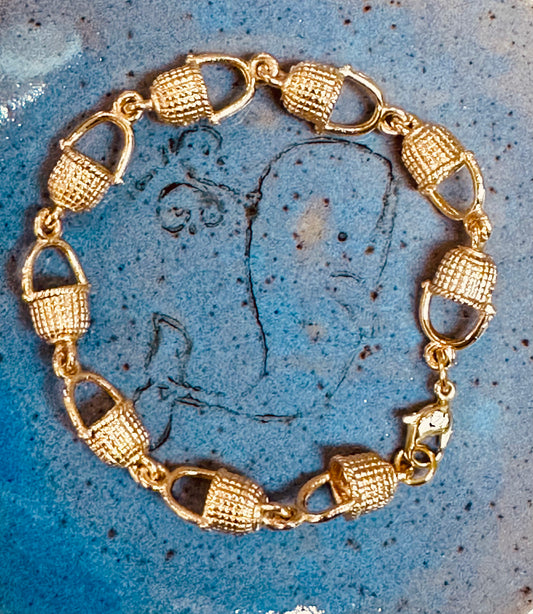 GOLD PLATED BASKET BRACELET